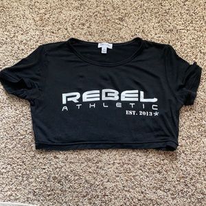 GIRLS REBEL ATHLETIC SHORT SLEEVE CROP TOP TEE